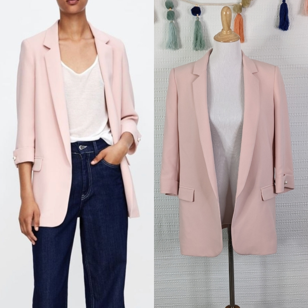 Zara Rose Pearl Long Blazer